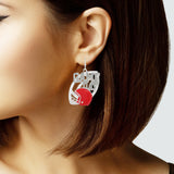 102976, GLITTER "GAME DAY" FOOTBALL DANGLE EARRING