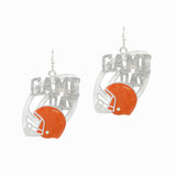 102976, GLITTER "GAME DAY" FOOTBALL DANGLE EARRING