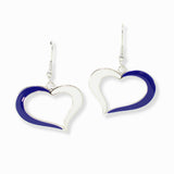 102977, GAME DAY ENAMEL HEART DANGLE EARRING