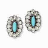 102978, WESTERN TURQUOISE STONE WITH RHINESTONE EARRING