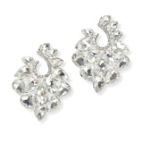 102990, TEARDROP RHINESTONE ACCENT EVENING EARRING