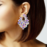 102990, TEARDROP RHINESTONE ACCENT EVENING EARRING