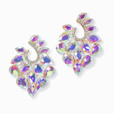 102990, TEARDROP RHINESTONE ACCENT EVENING EARRING