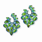 102990, TEARDROP RHINESTONE ACCENT EVENING EARRING