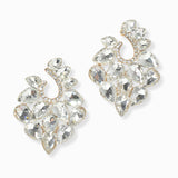 102990, TEARDROP RHINESTONE ACCENT EVENING EARRING