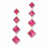102991, DIAMOND SHAPE RHINESTONE DROP DANGLE EARRING