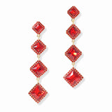 102991, DIAMOND SHAPE RHINESTONE DROP DANGLE EARRING