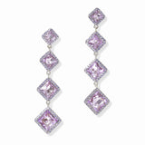 102991, DIAMOND SHAPE RHINESTONE DROP DANGLE EARRING
