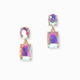 102994, RECTANGLE RHINESTONE DANGLE EARRING