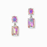 102994, RECTANGLE RHINESTONE DANGLE EARRING