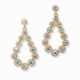 102999, ROUND RHINESTONE ACCENT TEARDROP DANGLE EARRING