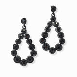 102999, ROUND RHINESTONE ACCENT TEARDROP DANGLE EARRING