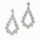 102999, ROUND RHINESTONE ACCENT TEARDROP DANGLE EARRING