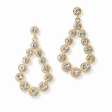 102999, ROUND RHINESTONE ACCENT TEARDROP DANGLE EARRING