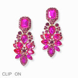 103001, MULTI SHAPE RHINESTONE EVENING CLIP ON EARRING