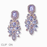 103001, MULTI SHAPE RHINESTONE EVENING CLIP ON EARRING