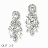 103001, MULTI SHAPE RHINESTONE EVENING CLIP ON EARRING