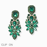 103001, MULTI SHAPE RHINESTONE EVENING CLIP ON EARRING