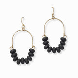 103005, GEOMETRIC WOOD BEADED DANGLE EARRING