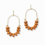 103005, GEOMETRIC WOOD BEADED DANGLE EARRING