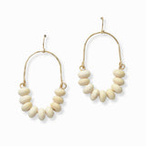 103005, GEOMETRIC WOOD BEADED DANGLE EARRING