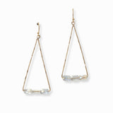 103006, GEOMETRIC BEADED ACCENT TRIANGULAR DANGLE EARRING