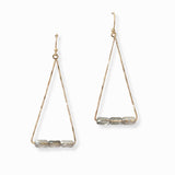 103006, GEOMETRIC BEADED ACCENT TRIANGULAR DANGLE EARRING
