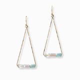 103006, GEOMETRIC BEADED ACCENT TRIANGULAR DANGLE EARRING