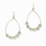 103007, TEARDROP GLASS BEADED ACCENT DANGLE EARRING