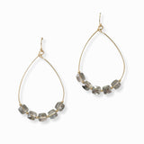 103007, TEARDROP GLASS BEADED ACCENT DANGLE EARRING