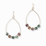 103007, TEARDROP GLASS BEADED ACCENT DANGLE EARRING