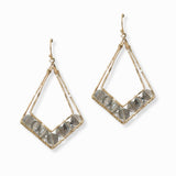 103008, GEOMETRIC GLASS BEADED ACCENT DANGLE EARRING
