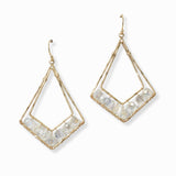 103008, GEOMETRIC GLASS BEADED ACCENT DANGLE EARRING