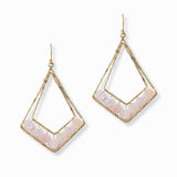 103008, GEOMETRIC GLASS BEADED ACCENT DANGLE EARRING