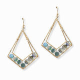 103008, GEOMETRIC GLASS BEADED ACCENT DANGLE EARRING