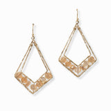 103008, GEOMETRIC GLASS BEADED ACCENT DANGLE EARRING
