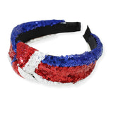 103013, AMERICAN FLAG SEQUIN KNOTTED HEADBAND
