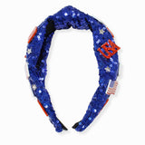 103014, "USA" AMERICAN FLAG SEQUIN KNOTTED HEADBAND