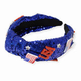 103014, "USA" AMERICAN FLAG SEQUIN KNOTTED HEADBAND