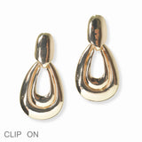 103018, GEOMETRIC METAL CLIP ON EARRING