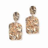 103025, HAMMERED GEOMETRIC METAL CLIP ON EARRING