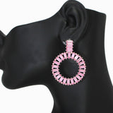 103027, BAGUETTE RHINESTONE ACCENT ROUND EARRING