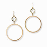 103028, MOTHER OF PEARL CLOVER ACCENT ROUND DANGLE EARRING