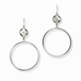 103028, MOTHER OF PEARL CLOVER ACCENT ROUND DANGLE EARRING