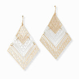 103034, GEOMETRIC CUTOUT METAL DANGLE EARRING