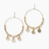 103037, HAMMERED DISC ROUND DANGLE EARRING