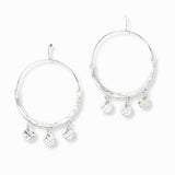 103037, HAMMERED DISC ROUND DANGLE EARRING