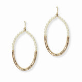 103040, OVAL PEARL BEADED ACCENT DANGLE EARRING