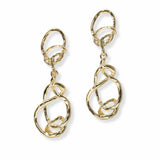 103051, GOLD DIPPED, GEOMETRIC BRASS DANGLE EARRING