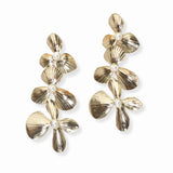 103057, FLOWER WITH PEARL DROP DANGLE EARRING